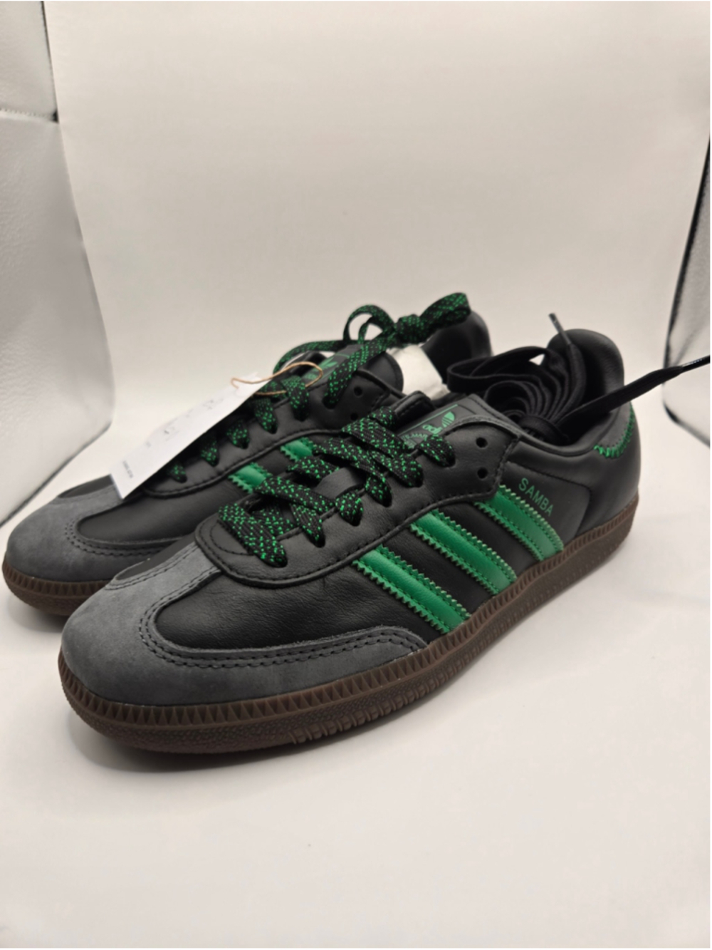 Women's Adidas Samba OG Sneakers Black Green Size 6.5
